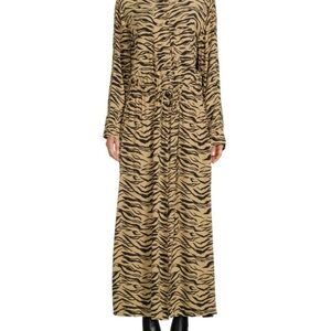 Zadig & Voltaire Tan and Brown Long Sleeve Dress